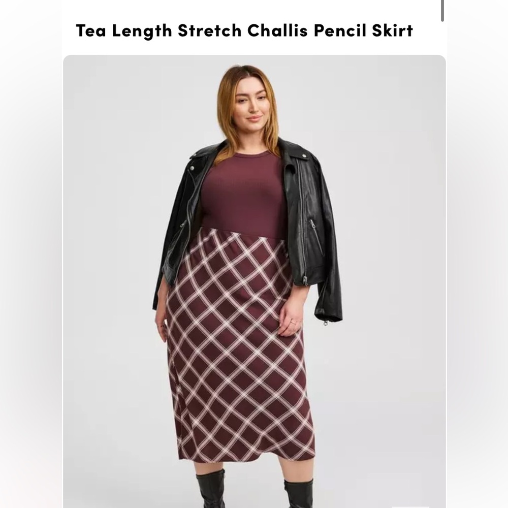 Torrid- Tea Length Challis Pencil Skirt- size 4